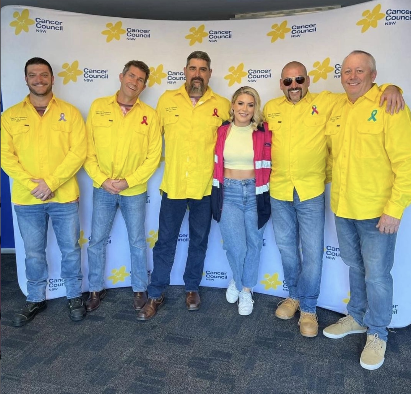 Group at a Cancer Council event showing support