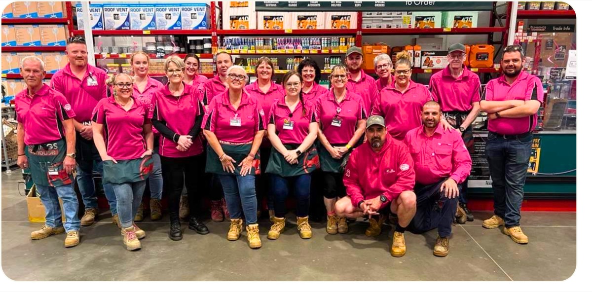 Tradies Support the Ladies team at a workplace showing support